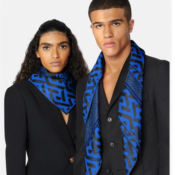 Versace La Greca Silk Scarf - Picture 2 of 8